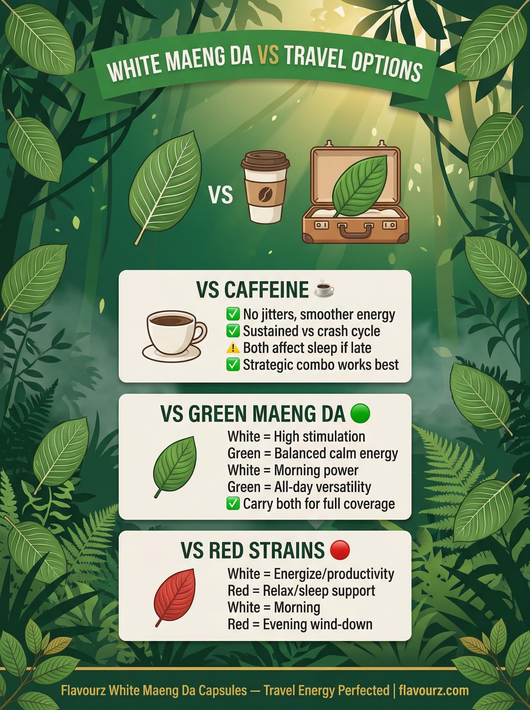infographic for White Maeng Da vs Other Travel Options